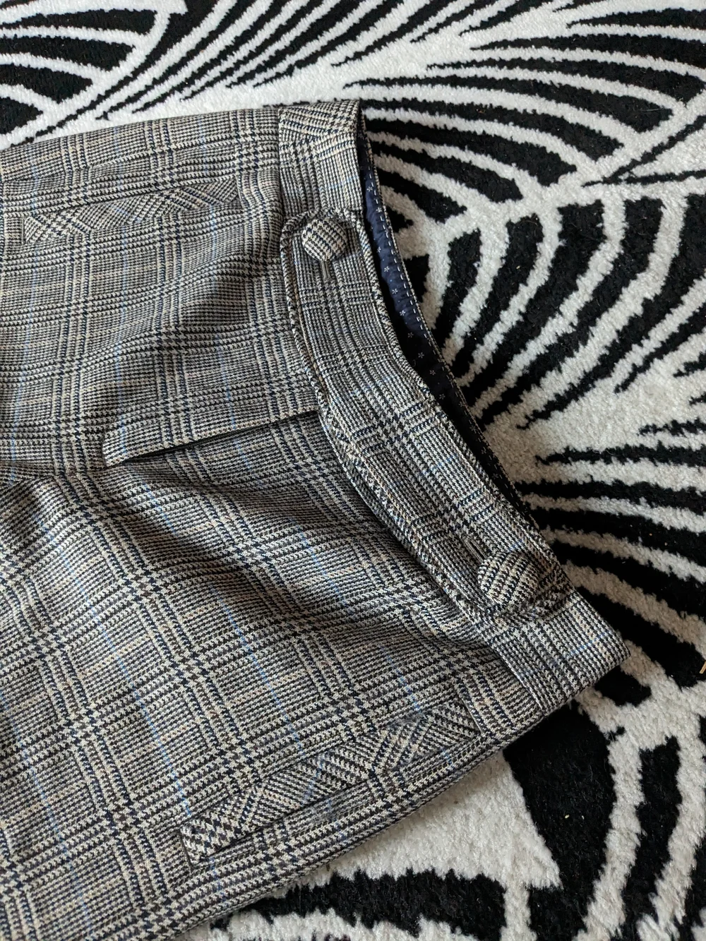 Y2K Low-rise Houndstooth Wide Leg Cuffed Trousers
